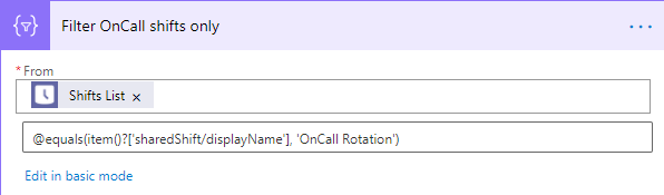 Filter on-call shifts advanced mode